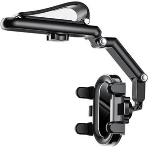 Sun Visor Phone Holder, Cell Phone Holder for Car Sun Visor Perfectly for iPhone, 360 Rotatable Rearview Phone Holder for Samsung & Other Cellphone, Car Accessories(Black)