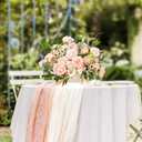 Serwalin Artificial Flowers Pink Flowers Fake Silk Flowers Wedding Cake Flowers for Wedding Bouquets Table Centerpieces Spring Decor Party Baby Shower Decoration (1 Box)