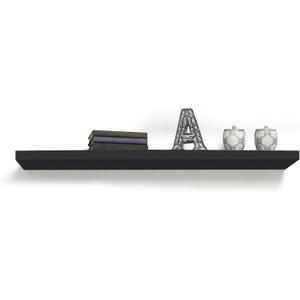 InPlace Heavy Duty Shelf with Invisible Brackets - Easy to Install & Remove, Deep Floating Shelves for Wall - MDF Wall Shelf for Living Room, Kitchen & Bedroom - 10"D x 36"W x 2"H - Black - 0191402