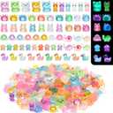 Barydat 240 Pcs Mini Resin Animals Tiny Resin Animals Bulk Glow in The Dark Miniature Figures for Micro Garden Landscape Ornaments Dollhouse Crafts DIY Accessories