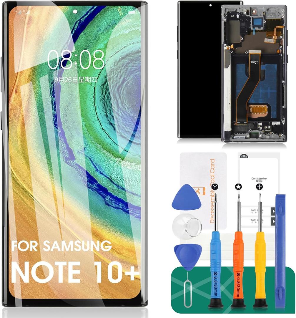 OLED for Samsung Note 10 Plus Screen Replacement for Samsung Galaxy Note 10 Plus 4g/5g LCD Screen for Galaxy SM-N975 SM-N976 LCD Touch Screen Digitizer Assembly Repair Kits with Frame (Black)