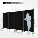 Room Divider, 6FT Tall Folding Partition Room Dividers 4 Panel, Portable and Freestanding Room Divider Screen Wall Divider for Home and Office, Black