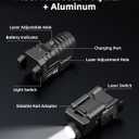 EZshoot 800 Lumens Pistol Light Laser Combo Rechargeable, Pistol Flashlight with Slidable Rail Compatible with Glock and Picatinny Rail, Gun Light with Green Laser Beam