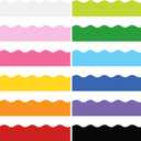 Containlol 236ft Colorful Bulletin Board Borders Set, Classroom Decoration, Scalloped Classroom Borders for Bulletin Board for Chalkboard Whiteboard Poster Decor