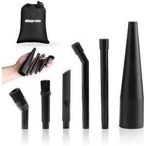 Shop-Vac Micro Cleaning Nozzle Kit, 1-1/4" Detailed-Cleaning Attachments for Compact Wet Dry Shop Vacuum, Storage Bag Included, 6 Pieces