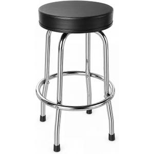 BIG RED Chrome Swivel Bar Stool,Counter Height, Medium