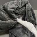 Bedsure Heated Blanket Wearable Shawl - Electric Wrap Poncho Blanket Hoodie for Adult, Birthday Gifts for Mom Women, Sherpa Heating Throw with 4 Time Settings & 6 Heat Settings, 55x64 inches, Grey