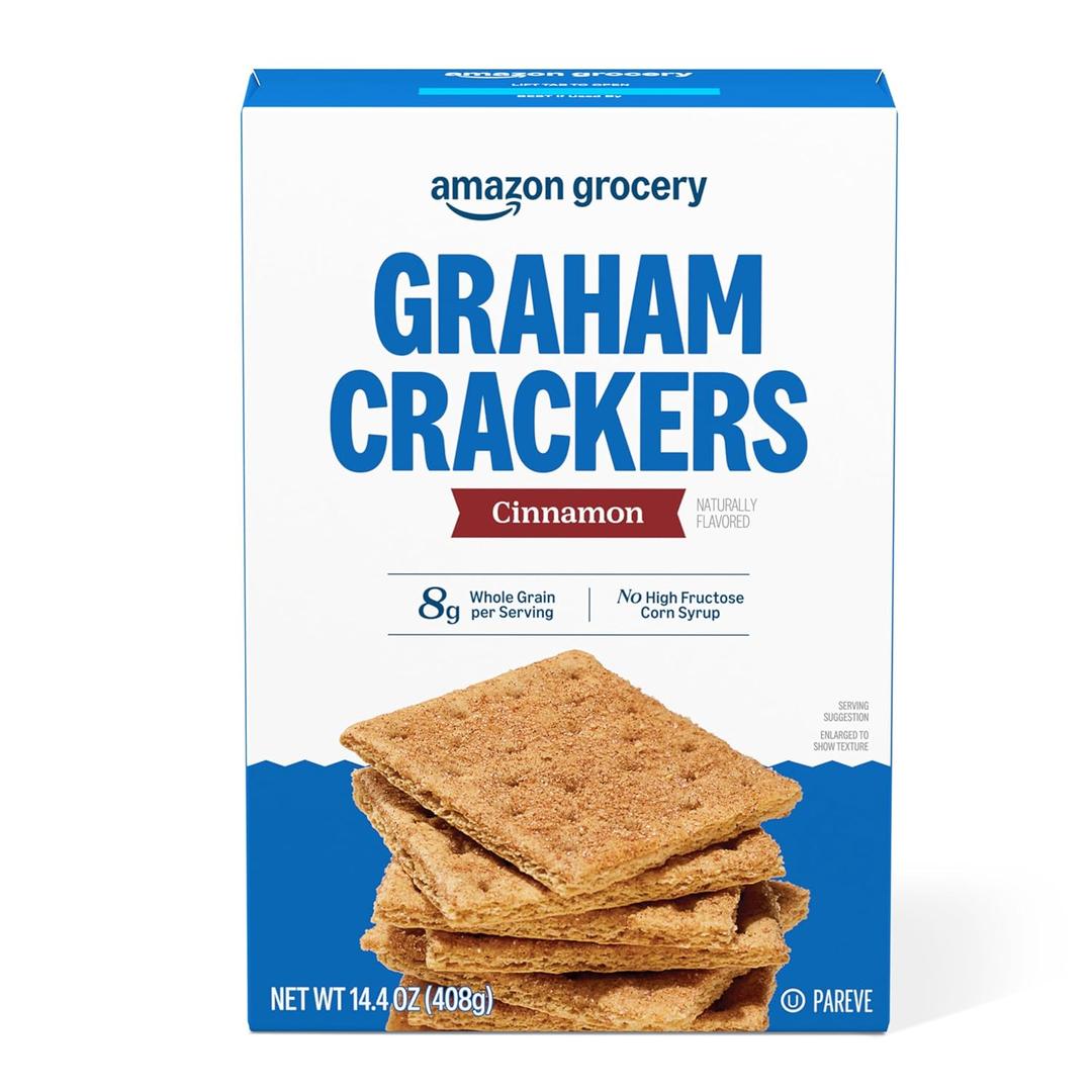 Amazon Grocery, Cinnamon Graham Crackers, 14.4 Oz, BB Jul 28 2026