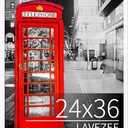Lavezee 24x36 Poster Frame for Artwork, Puzzles and Photos, White Picture Frame Display 24 x 36 Inch Photo Picture Frame for Wall