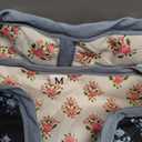 Women's Cropped Puffer Quilted Jacket Cardigan Floral Printed Lightweight Long Sleeve Open Front Short Padded Coats, Size: Medium