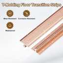 uxcell 6Pcs 2.9ft x 0.31" T Molding Floor Transition Strips, Aluminium Alloy Vinyl Flooring Gap Trim for Joining Laminate Planks Tiles Floor Gaps, Rose Gold