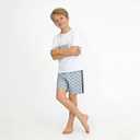 Ayzozuy Tween Boys' 2-Piece Outfit Color Block T-Shirt and Geometric Pattern Shorts Set Casual Summer Clothes for Kids Years size 13 14