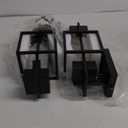 PARTPHONER Modern Outdoor Light Fixtures Dusk to Dawn Outdoor Lighting 2 Pack, 15" Exterior Wall Sconce Waterproof Porch Light, Outside Lamp for House with Water Glass for Garage Doorway (Black)