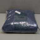 jinchan Burlap Look Curtains 84 Inches Long Textured Curtain for Living Room Light Filtering Farmhouse Drapes Rod Pocket Window Curtain Drape for Bedroom 2 Panels Blue Curtains