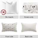 EMEMA Halloween Ghost Decorations Pillow Covers 12x20 Inch Set of 2 Fall Pillow Covers Plush Faux Fur Jacquard Cushion Covers Throw Pillows for Porch Soft Couch Holiday Festivals Home Decor