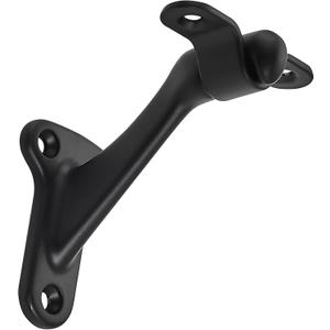 khtumeware 5 Pack 3 Inch Matte Black Hand Rail Bracket Heavy Duty Hardware for Stairways, Home or Office Stair Support Handrail Brackets