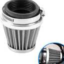 50mm Air Filter for PWK21 24 26 28 30 32 34 Carburetor 70cc 100cc 110cc 125cc 150cc 200cc Engine for Honda Yamaha Suzuki Kawasaki ATV Go kart Moped Scooter Motorcycle Pit Dirt Bike Part Silver