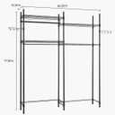 VEVOR Over The Washer and Dryer Storage Shelf, 4 Tier Laundry Room Drying Rack with Hanger Rod and Hooks, Adjustable Over Washer and Dryer Shelves, Laundry Room Shelf Storage Space Saver, Black