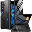 BERFY for Samsung Galaxy Z Fold 7 Case with Privacy Screen Protector, [Compatible with MagSafe][Anti Spy] Built-in Hidden Kickstand, Full-Body Shockproof Slim Phone Case for Z Fold 7, Black