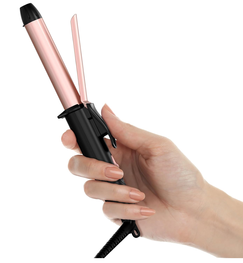 Travel Size Curling Iron Dual Voltage 100240V, Mini Curling Iron for Short Hair with 1/2 Inch Barrel, Ceramic Mini Hair Curler with Keratin & Argan Oil Infused, Travel Hair Curler with Storage Bag, Rose Gold