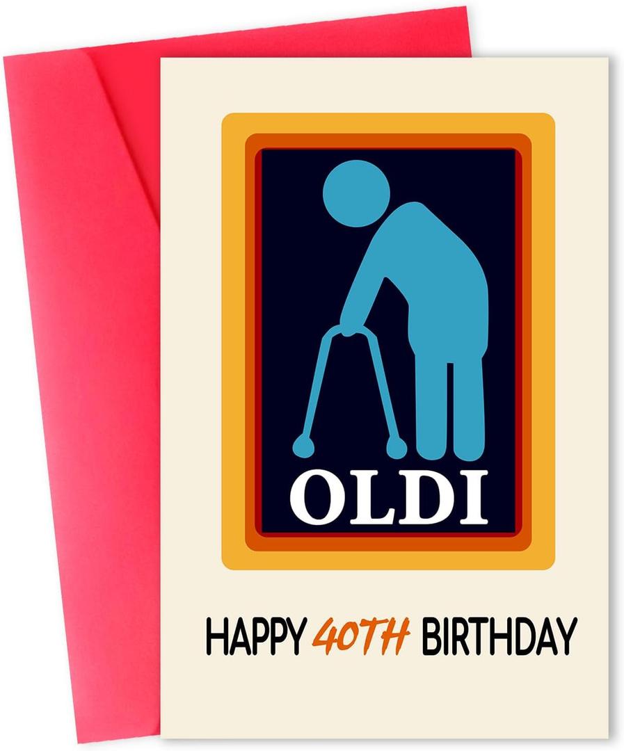 3 x Funny 40th Birthday Card for Men Women, Happy 40 Year Old Birthday Card for Mom Dad Husband Wife Brother Sister, Unique 40th Birthday Gift Idea for Him Her, 40th Birthday Decorations (ACH-019)