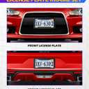 SCUARI 2PCS License Plate Frames,Car Accessories Licence Plate Frame Holder,Embossed 3D Black American Flag License Plate,Used to Front and Rear Car Tags,Suitable for Cars,Trucks,Vans and SUVs