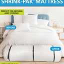 Hefty Shrink-Pak Mattress Bags for Moving Full/Queen Size | Heavy Duty & Water Resistant Vacuum Compression Mattress Bag, Storage Protection Mattress Cover for Moving