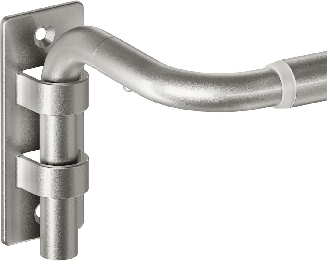 ENJOYBASICS Blackout Curtain rod for windows 48 to 84, Wrap Around Curtain Rods for Bedroom, Living Room, Adjustable from 30 to 86 Inches, Nickel