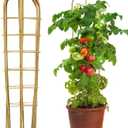5 Pack 4 Feet U-Shape Bamboo Trellis, Natural Bamboo Trellis for Climbing Plants, Vegetables, Cucumber, Tomato, Outdoor and Indoor Potted Plants