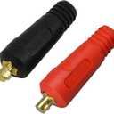 RIVERWELD TIG Welding Cable Panel Connector Plug DKJ10-25 200Amp with Red and Black Color Dinse-Style Quick Fitting 2pcs