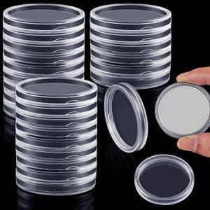50 Pcs 38 mm Acrylic Silver Dollar Case, Coin Capsules Coin Storage Cases Silvers Bar Capsule Holders Clear Dollar Coins Holder Coins Collection Supplies for Morgan, Peace, IKE Silver Dollars