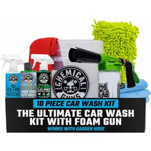 Chemical Guys 10-Piece Arsenal Builder Car Wash Kit with Foam Gun, Bucket, and 3 - 16 fl oz Car Care Products & Chemicals - Works with Garden Hose for Trucks, SUVs, Motorcycles, and More