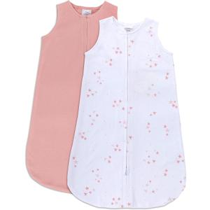Ely's & Co. Baby Wearable Blanket - Cotton Sleep Sack 0-3,3-6, 6-12, 12-18 Months - 2 Pack Set for Baby Boy & Girl,Pink,Blue