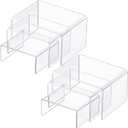 Chuangdi 2 Sets Acrylic Display Risers, Product Stand, Jewelry Display Riser Shelf Showcase Fixtures for Dessert Cupcake Candy Figure Treat Action Showcase(Clear, Small Set)