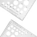 2 Pcs Aluminum Calibrated Drafting Triangle 12 Inch Engineering Scale 30/60 & 45/90 Degrees Triangle Ruler for Drafting, Design, Woodworking, Office Supplies, and Architecture