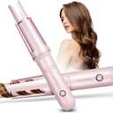 Ideal Swan Automatic Rotating Curling Iron, Pink Auto Hair Curler with 4 Temperature & 3 Timer, 2-Way Rotation, Automatic Shut-Off, Anti-Scald, Tangle-Free, Ceramic 1 Inch Hair Curler for Women