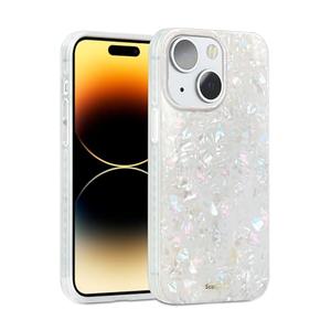 SCORPIFY for iPhone 14 Case [Compatible with MagSafe] with Colorful Pearl Iridescent Design, Cute Clear Magnetic Phone Cover for Women Girls and Men, Bumper with Mother of Pearl Shell Pattern