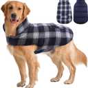 Kuoser Reversible Winter Coat, British Style Jacket for Medium and Large Dogs - Warm Windproof Puppy Cold Weather Clothes Vest, Blue L (L (Chest Girth: 20.9-24.4''))