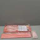 Wireless Keyboard and Mouse Combo, Typewriter Keyboard with Magnetic Wrist Rest, FullSize Cute Round Keycaps, Sleep Mode, 2.4G Keyboards for Mac/Windows/PC, Office or Home, Trueque CK23Pro