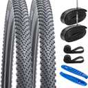 YUNSCM 700C Lightweight Bike Tires 700x35C ETRTO 35-622- 60TPI Nylon, Puncture-Resistant Tires Compatible with Gravel Bike Tires 700x33C 700x35C 700x36C 700x37C Bicycle Tires- 2 PCS (Y-585)