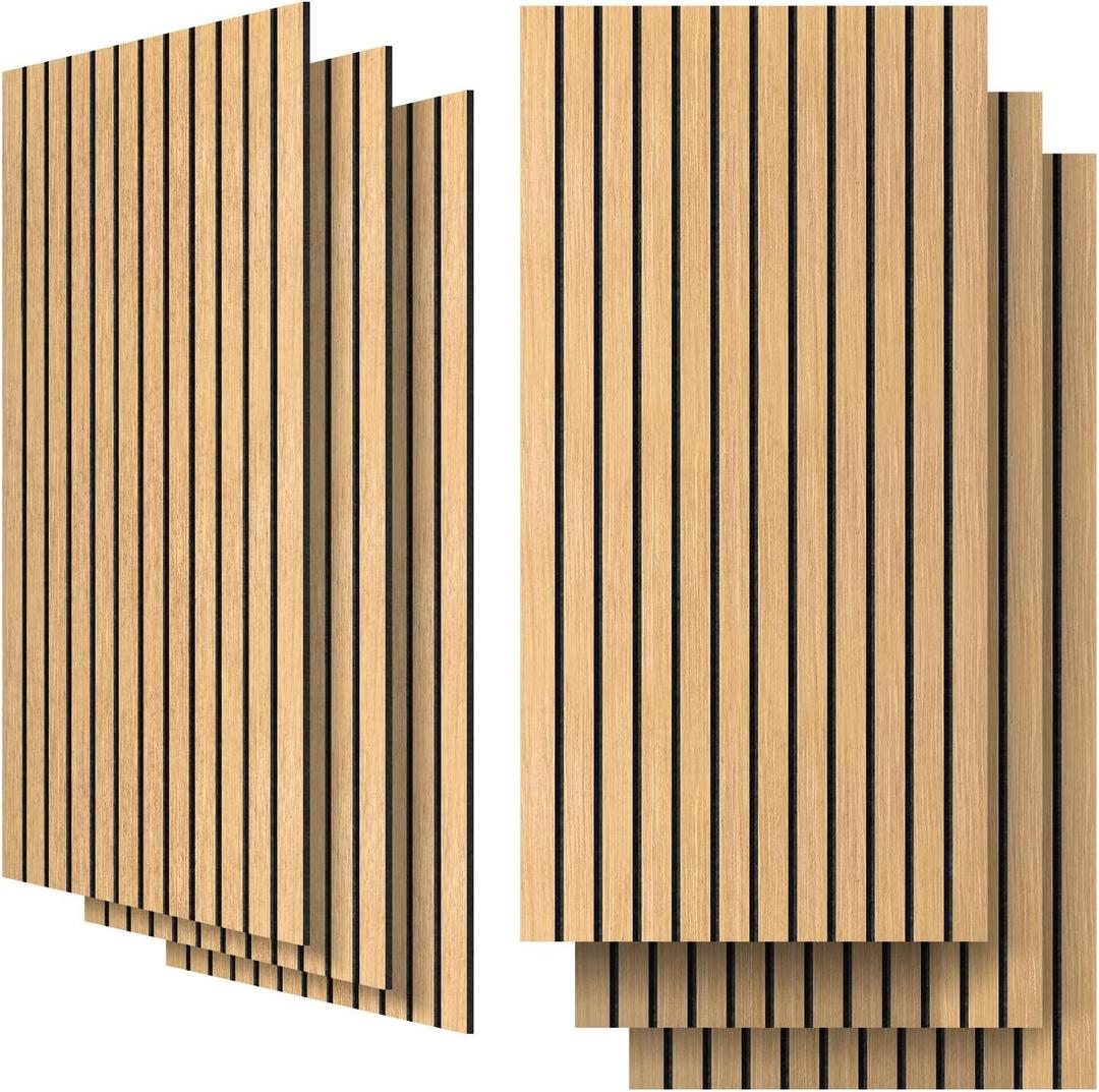 6 Pack Acoustic Panels, 47.2" x 23.6" Sound Proof Panels, Khaki
UMIACOUSTICS, 0.4" Thick, Polyester Fiber Core with Wood Grain Veneer