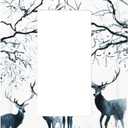 Single Gang Rocker Switch Receptacle Plate - 1 Gang Decora GFCI Christmas Deer Blue Decorative Wall Plate Cover Wallplate with Screws