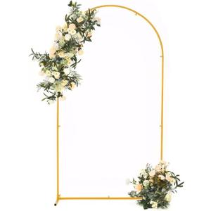 Vincidern 7.2 ft Balloon Arch Backdrop Stand Gold, Wedding Arch for Birthday Party, Bridal Baby Showers, Wedding Ceremony Arch Frame Metal