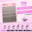 Lash Clusters Kit, DIY Cluster Eyelash Extensions 818mm,168pcs Fluffy D Curl Natural Lashes with Bond and Seal,Remover,TweezersNatural Fake Cat Eye Individual Manga Clusters 2-3-L