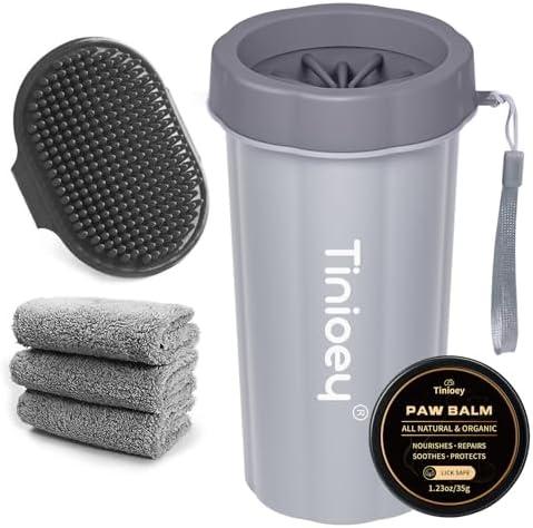 Dog Paw Cleaner for Large Dogs With 3 Towels & Bath Brush, Muddy Foot Washer for Pets