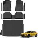 Floor Mats & Cargo Liner Custom for Kia K4 Hatchback 2026 (Not for Sedan) | Door Sill Guards, All Weather TPE Full Set Floor Liners Trunk Mat for K4 Hatchback Accessories, Black