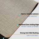 Chair Mat for Hardwood Floor, 47" x 60" Heavy Duty Office Chair Mat for Rolling Chairs, Anti Slip, Non-Curve, Floor Protector for Home Office, Ivory Linen Weave