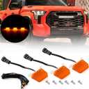 Front Bumper LED Grille Lights,Amber Yellow Grille Lamp fit for Toyota Tundra TRD PRO 2022 2023,Front Grille Middle Lamps Insert Lights with Wiring Harness Fuse,No Bracket,Set of 3