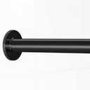 Closet Rod Cover 58 Inch, Smooth Glide Closet Rod Cover - 4 Covers - Black