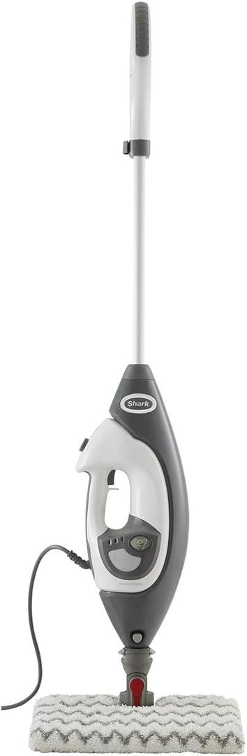 Shark Klik n' Flip Steam Cleaner, Floor and Hand Cleaner, Steam Cleaner for Hard Floors, Tiles, Surfaces, Taps and Glass, 5 Accessories, 2 Settings, Grey/White S6005EU